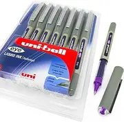 Uni-Ball - UB-157 Rollerball Pens - 0.7mm Nib - Violet Purple Ink - Wallet of 8