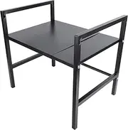 Adjustable Microwave Oven Rack, 2 Tier 15.7-25.2inch Expandable Range Carbon Steel Shelf, 100lb Capacity Microwave Stand, Kitchen Countertop Utensils and Cutlery Organizer
