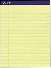 Ampad 20215 Legal Ruled Pad, 8 1/2 x 11, Canary, 50 Sheets (Pack of 4 Pads)