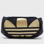 【ADIDAS 愛迪達】L TREFOIL CROSS BODY WAIST BAG 小腰包 黑金(FT8917)