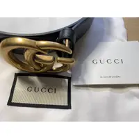 在飛比找蝦皮購物優惠-【GUCCI 古馳】400593 經典仿舊金色金屬雙G LO