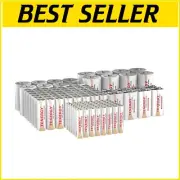 Bulk 120 Alkaline Batteries – Includes AA, AAA, C, D & 9V for Every Device