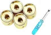 WESIEVYA 4pcs Metal Guitar Control Knobs Dome Volume Tone Adjusters Easy Install for Electric Guitar Bass Music Lovers Sturdy Design