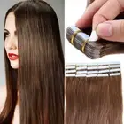 Tape In Human Hair Extensions Real Remy Russian Hair Seamless Skin Weft Blonde