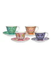 [Maxwell & Williams] Estelle Michaelides Mystique Tall Cup & Saucer 230ml Set of 4 Assorted Gift Boxed in Multi