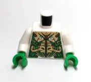 Lego - Minifigure Torso - White Green Gold, Dragon Armor