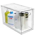 Refrigerator Organizer and Storage Bins with Pull-out Drawer, Stackable Clear...