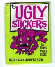 Vintage 1974 Topps Ugly Stickers Sealed Unopened Wax Pack Basil Wolverton art