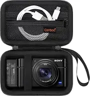 [Canboc] Carrying Case for Sony RX100 VII/ RX100 VI/ RX100 V/ RX100 IV/ RX100 III Compact Digital Camera, Point and Shoot Vlogging Camera Bag, Zipper Mesh Pocket fits USB Cable, Batteries, Black