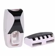 Auto Toothpaste Dispenser and Toothbrush Holder Wall Mounted Squeeze Toothpaste Dispenser Device Toothbrush Holder Bathroom Accessories