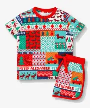 NEW PETER ALEXANDER CHRISTMAS PATCHWORK FAIR ISLE JNR 10 PJ SET $59.95 XMAS KIDS