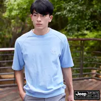 在飛比找蝦皮商城優惠-JEEP 品牌LOGO厚磅短袖T恤 (男女適穿) -淺藍