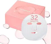 Lululun 32 EA Facial Sheet Mask for Extra Dry Skin & All Skin Types Women & Men, Hydrating & Moisturizing Daily Face Sheet Mask with Seaweed & Cranberry Extracts, Natural Japanese Skincare, PURE PINK