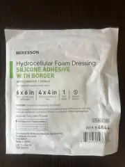 McKesson Silicone Foam Dressing 6x6" Square Adhesive. Lot of 5. exp 2028