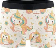 [FRODOTGV] Cartoon Cute Unicorns Mens Boxer Briefs Shorts Workout Underwear for Men Compression Interiores Para Hombres