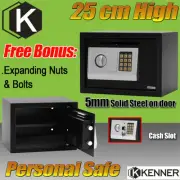 KENNER Personal Electronic Security Safe Box Access Safes Home Office 25cm BLACK