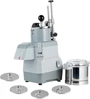 [Restaurantware] Met Lux 18.7 x 15.2 x 25.6 Inch Food Processor, 1 Industrial Vegetable Chopper - With 3 Quart Bowl, 4 Discs, Stainless steel Commercial Food Processor, For Slicing Or Grating