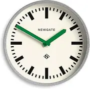 NEWGATE® The Luggage Metal Retro Wall Clock - Newgate Wall Clocks - Designer Station Clock - Perfect as a Kitchen Clock - Office Clock - Round Clock - Metal Clock - Galvanised Case/Green Hands