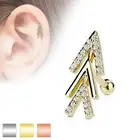 CZ Arrow Top Ear Cartilage Piercing Tragus Rook Snug Daith Barbell Stud