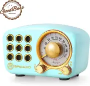 Retro Bluetooth Speaker, FM Radio Vintage Radio Stereo with Retro Classic Style