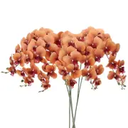 6Pcs 41" 9 Heads Artificial Orchid Stems Faux Phalaenopsis, Drak Yellow