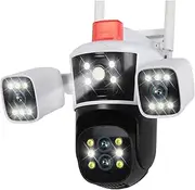 8K 16MP 10X Zoom WiFi IP Camera Outdoor 6K Four Lens Three Screens Human Auto Tracking CCTV Video Surveillance Cameras(U/S,6K No Zoom No Card)