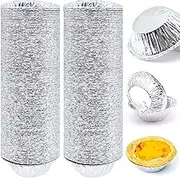 200 PCS Egg Tart Baking Cups, Disposable Aluminum Foil Liners for Pudding, Cupcake, Muffin, Creme Brulee Baking