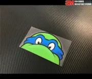 Reflective Ninja Turtles Peeking Car Sticker - Leonardo #0B
