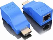 Suckoo Replacement Ethernet RJ45 Network to HDMI Amplifier Repeater Extender 30m 4K30HZ 1080P Compatible Computer Host Laptop Connection Transmitter TX External HDMI Monitor Projector TV Receiver RX