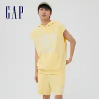 在飛比找蝦皮商城優惠-Gap 男女同款 Logo無袖帽T 厚磅密織水洗棉系列-黃色