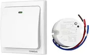 Acegoo Wireless Lights Switch Kit, No Wiring No Battery, Quick Create or Relocate On/Off Switches for Lights Lamps Fans Appliances, Self-powered Remote Control Switch for House Lighting, Avoid Chasing Wall for Cables ( Contains Switch and Receiver)
