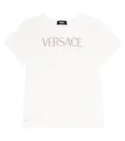 [Versace Kids] Versace Kids Logo cotton-blend jersey T-shirt Y 14 white