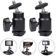 Hot Shoe Mount Adapter 1/4" Thread Ball Head for Cameras Camcorders Gopro Lights