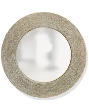 StyleCraft Harper Whitewashed Round Wall Mirror
