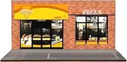1/32 Simulation car Model Parking Garage Street Scene tofu Shop Scene dust-Proof Display Ornaments for Diorama Parking Lot Display(Pizza Shop Scene)
