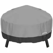 Waterproof Round Fire Pit Cover Outdoor Patio - Fits up to 44" Diameter - Grey