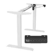 Advwin Standing Desk Frame Electric Adjustable Height Sit Stand Desk Base Computer Workstation with Automatic Memory Smart Handset No Desktop White