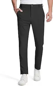 [SERAMY] Mens Golf Dress Pants with 5 Pockets Slim Fit Stretch Lightweight Chino Trousers for Casual Work Travel