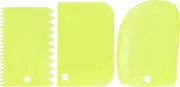 3 PCS Dough Scraper, Pastry Scraper Plastic Bench Cutter, Bowl Scrapers Dough Bread Cutters for Cake Decorating Baking (Yellow)