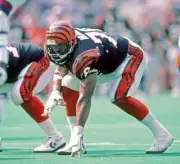 Offensive lineman Anthony Munoz Cincinnati Bengals looks on from t- Old Photo