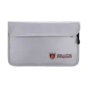 Horizontal File Folder Fireproof Bag Two Zippers Document Folder for Safe