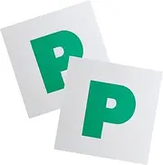 2 Pack Magnetic Green P Plates for Car, Easy to Stick and Remove - Provisional Learner Driver Plates, Reusable & Durable - Perfect for New Drivers Learning to Drive
