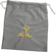 WRITWAA Travel Hair Dryer Bag Elegant Drawstring Storage Pouch for Hair Dryers Lightweight Cloth Material Embroidered Design for Traveling and Makeup Organization