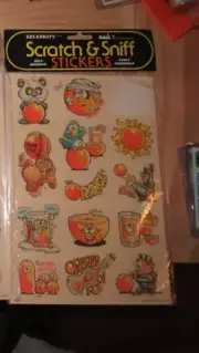 Vintage Mark 1 Celebrity Scratch Sniff Stickers Orange 1 sticker missing