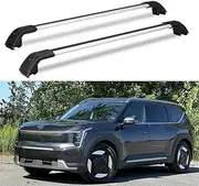 TINIANHHCT Cross Bars Lockable Fits for KIA EV9 Land AWD 2024 2025 2026 with Flush Side Rails Roof Rack Cargo Luggage Carrier (Black+Silver)