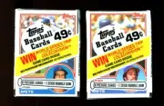 (2) 1983 Topps Baseball Cello packs Sealed Mets Brian Giles Pat Zachry on Front