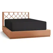 21” Extra Deep Pocket Ultra Soft Fitted Sheet with Corner Straps, Queen - Black