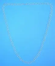 N214 Sterling Silver 24" Adjustable 6.5mm Circle Link Chain Necklace Solid 925