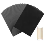 25Sheet A4 Graphite Transfer Tracing Copy Paper with Embossing Stylus Black