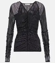 [Diane von Furstenberg] Diane von Furstenberg Eli mesh top AU 12 black